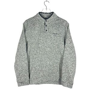 Eddie Bauer Men’s Large Radiator Fleece 1/4 Snap Mock Pullover Sweatshirt Gray